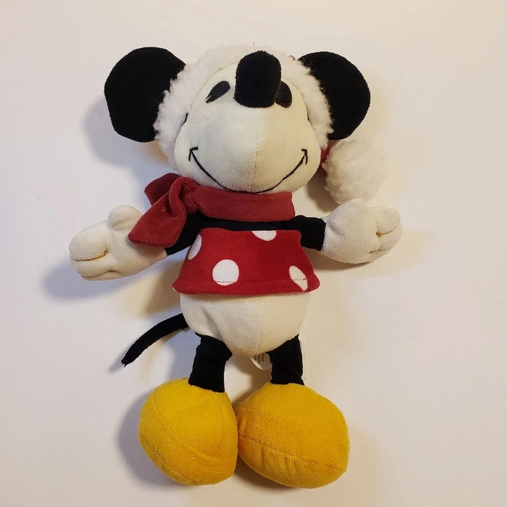 Disney Store Minnie Mouse Plush Pie Eyed Christmas Santa Hat Vintage 8